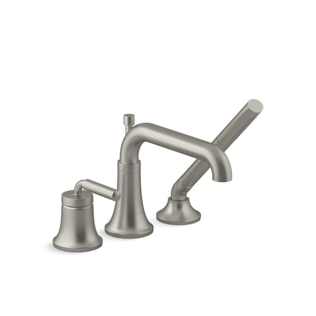 Kohler Deck Mount Bath Faucet W/ Handshower, Three Hole, Vibrant Brushed Nickel, 8.0 gpm/1.75 gpm 26441-4-BN